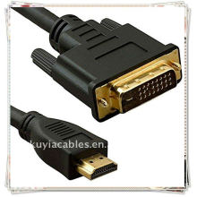 Hochwertiges Gold überzogenes 1.8m 6FT Schwarzes DVI 24 + 1 zum HDMI Mann zum männlichen Kabel